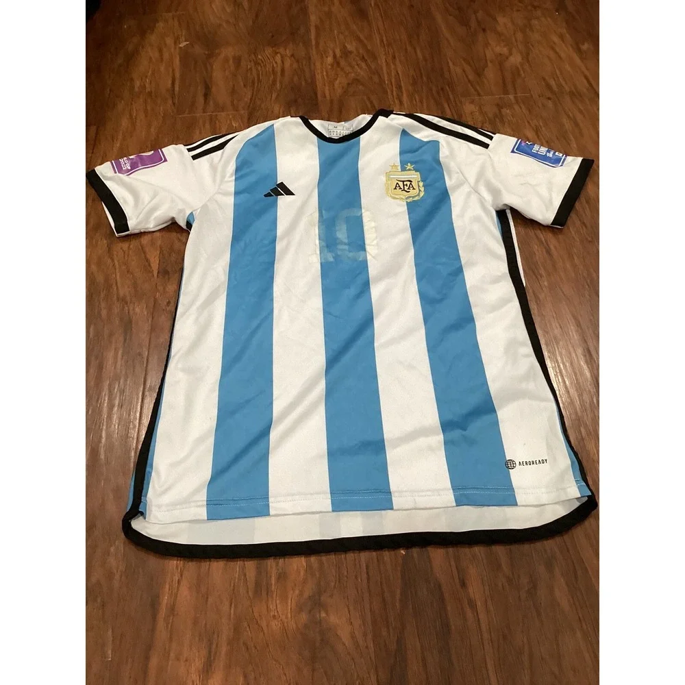 Argentina Home Worl Cup 2022 Size M Messi #10 Jersey
